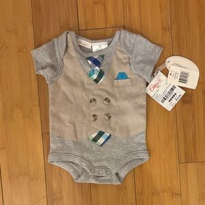 Stylish Gray and Tan Bodysuit with Vest